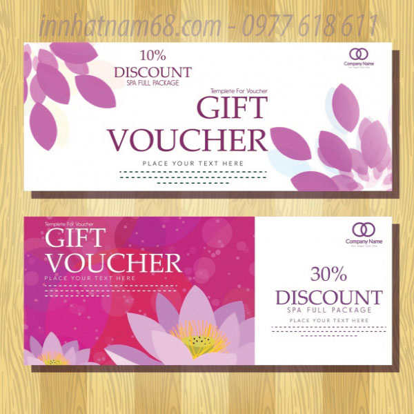 In voucher giảm giá cho Spa Packeag