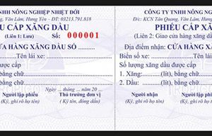 Mẫu Phiếu Cấp Xăng Dầu Công Ty Nhiệt Đới